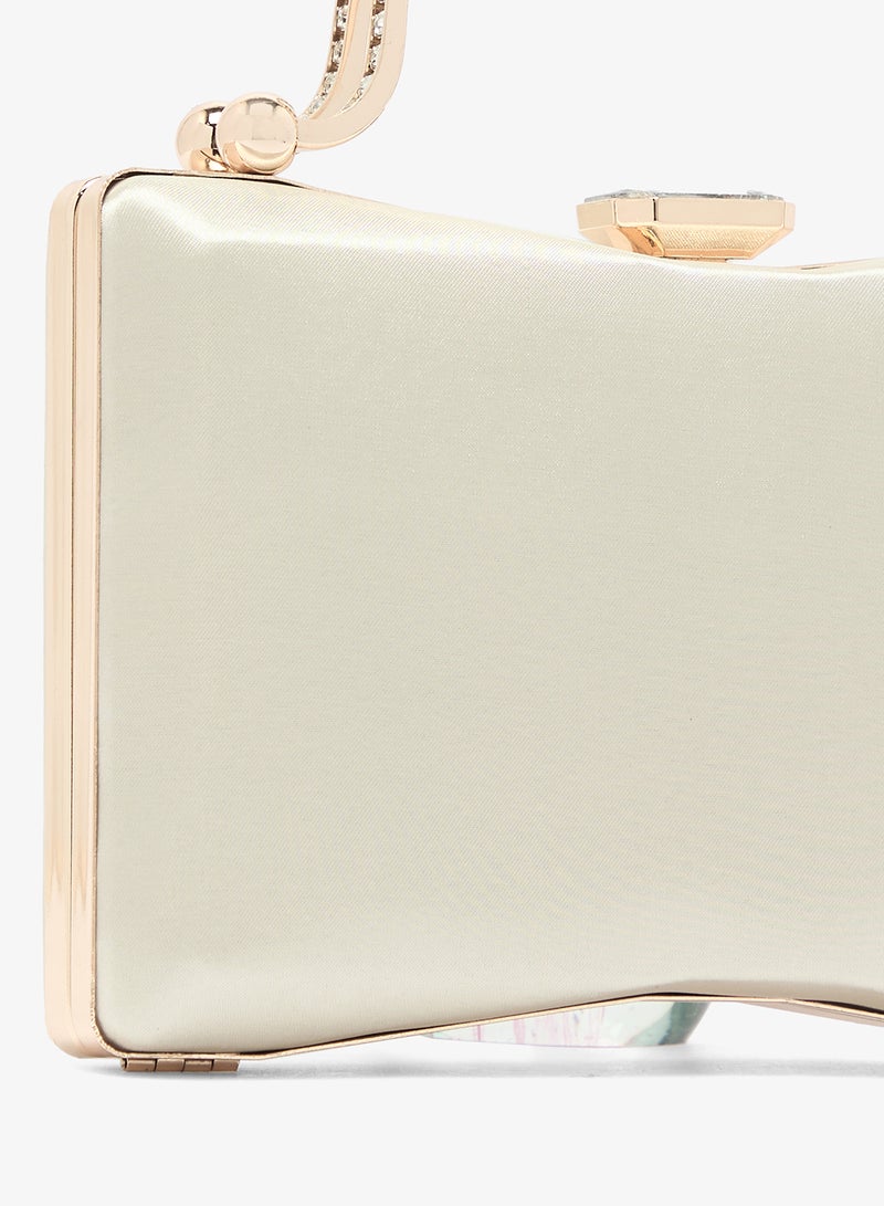 Ella Limited Edition Metallic Gold Top Handle Clutch With Gold Accent - Image 3